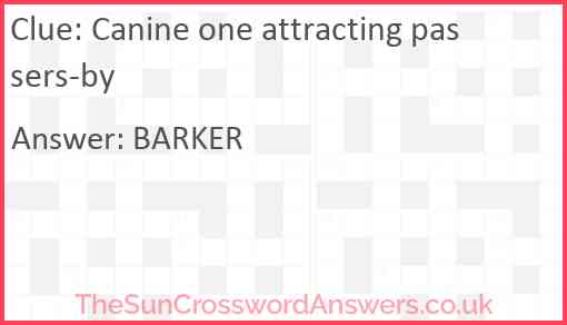 Canine one attracting passers-by Answer