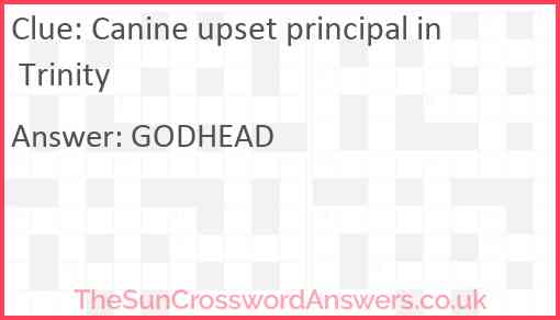 Canine upset principal in Trinity Answer