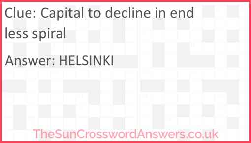 Capital to decline in endless spiral Answer