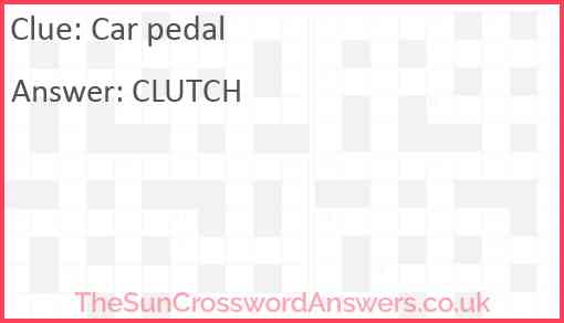 Car pedal Answer