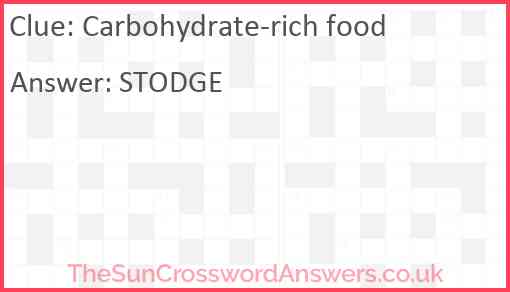 Carbohydrate-rich food Answer