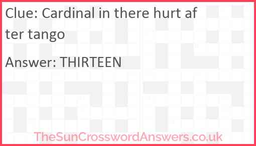 Cardinal in there hurt after tango Answer