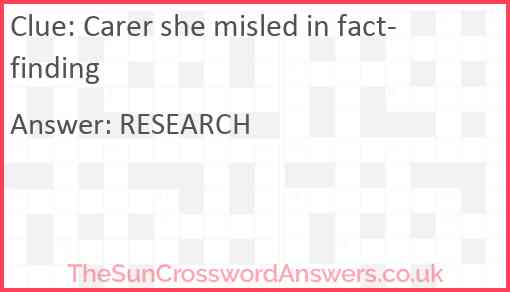 Carer she misled in fact-finding Answer