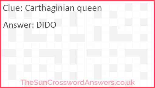 Carthaginian queen Answer