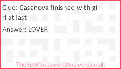 Casanova finished with girl at last Answer