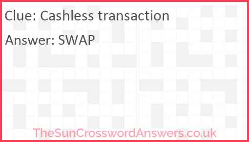 Cashless transaction Answer