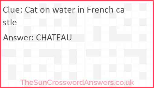 Cat on water in French castle Answer