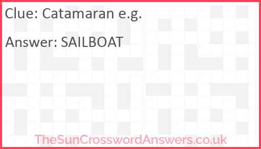 Catamaran e.g. Answer