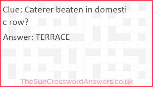 Caterer beaten in domestic row? Answer