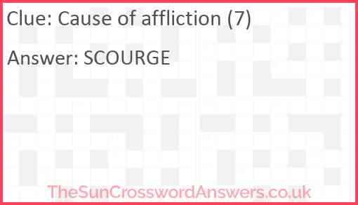 Cause of affliction (7) Answer
