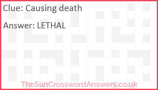 Causing death Answer