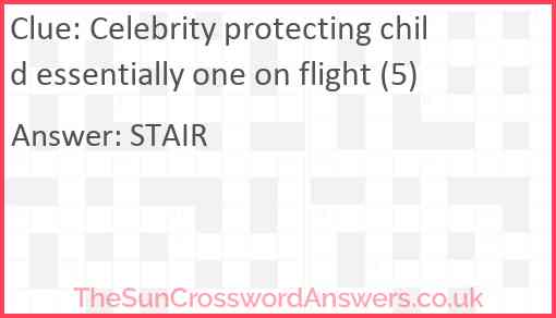 Celebrity protecting child essentially one on flight (5) Answer