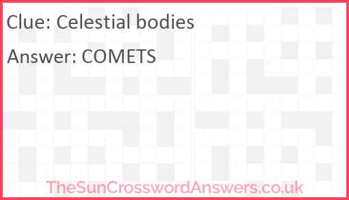 Celestial bodies Answer