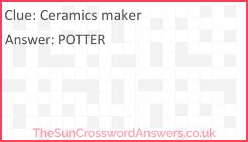 Ceramics maker Answer