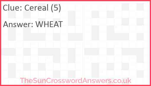 Cereal (5) Answer