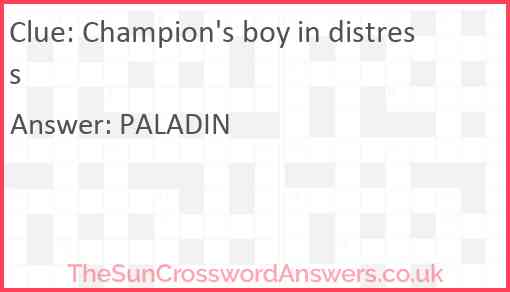 Champion's boy in distress Answer