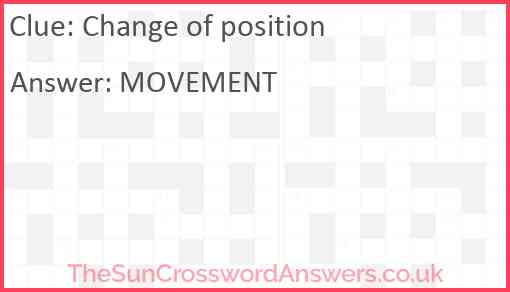 Change of position Answer