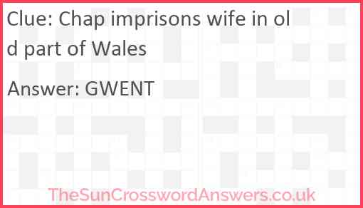 Chap imprisons wife in old part of Wales Answer