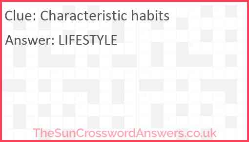 Characteristic habits Answer