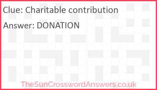 Charitable contribution Answer