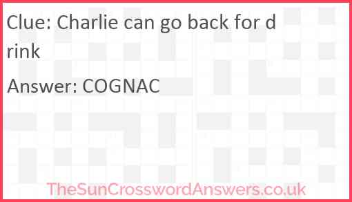 Charlie can go back for drink Answer