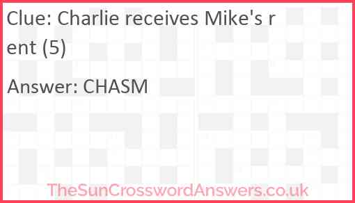 Charlie receives Mike's rent (5) Answer