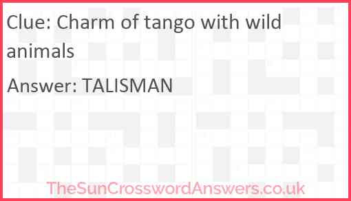 Charm of tango with wild animals Answer