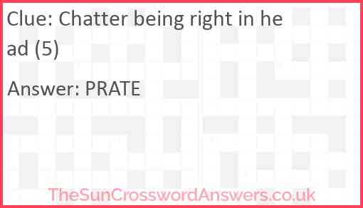 Chatter being right in head (5) Answer