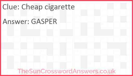 Cheap cigarette Answer