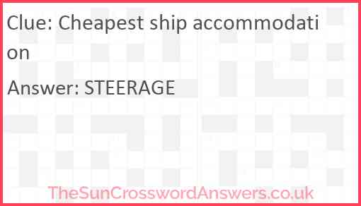 Cheapest ship accommodation Answer