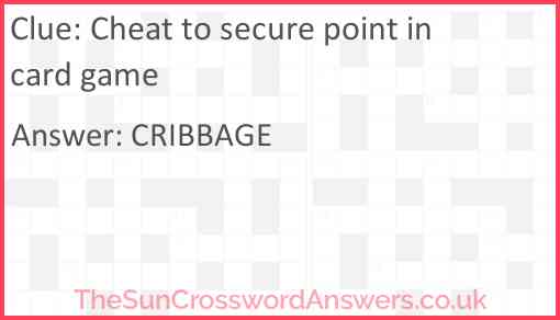Cheat to secure point in card game Answer