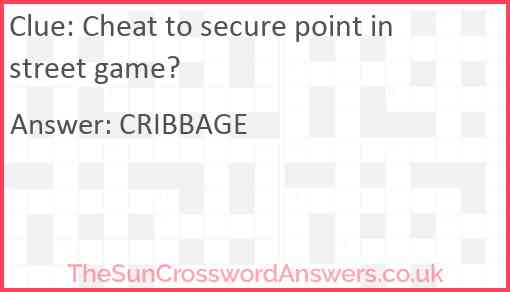 Cheat to secure point in street game? Answer
