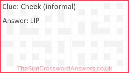 Cheek (informal) Answer