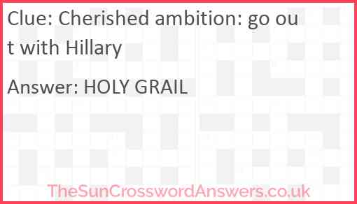 Cherished ambition: go out with Hillary Answer