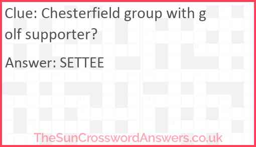 Chesterfield group with golf supporter? Answer