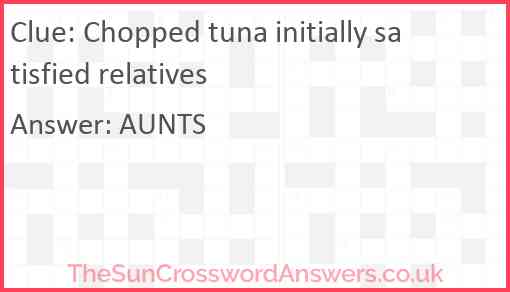 Chopped tuna initially satisfied relatives Answer