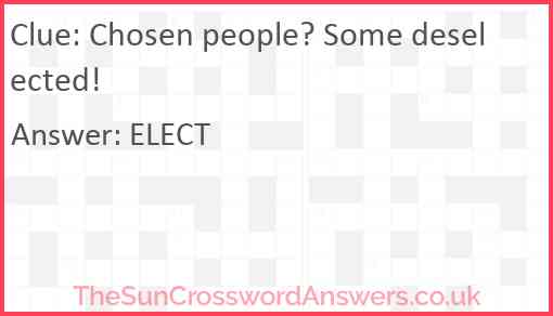 Chosen people: some deselected! Answer