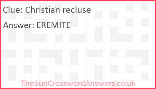 Christian recluse Answer