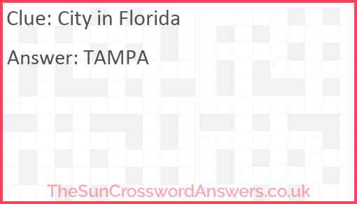 City in Florida Answer