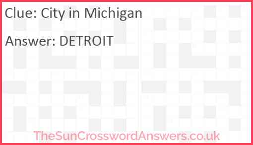 City in Michigan Answer