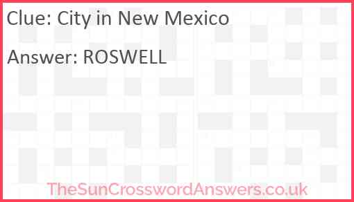 City in New Mexico Answer