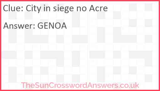 City in siege no Acre Answer