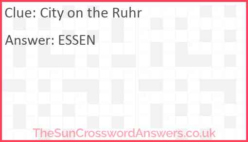 City on the Ruhr Answer