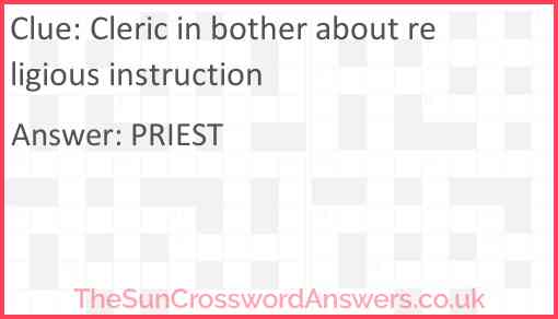 Cleric in bother about religious instruction Answer