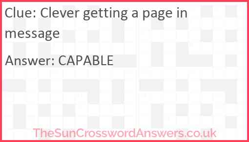 Clever getting a page in message Answer