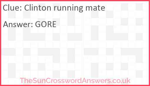 Clinton running mate Answer