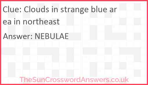 Clouds in strange blue area in northeast Answer