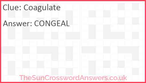 Coagulate Answer