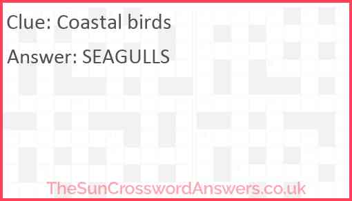 Coastal birds Answer