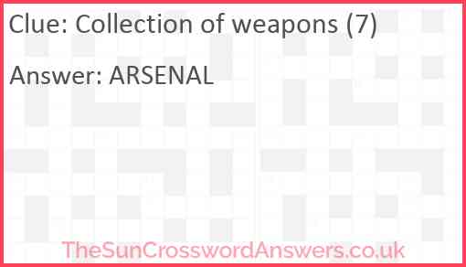 Collection of weapons (7) Answer